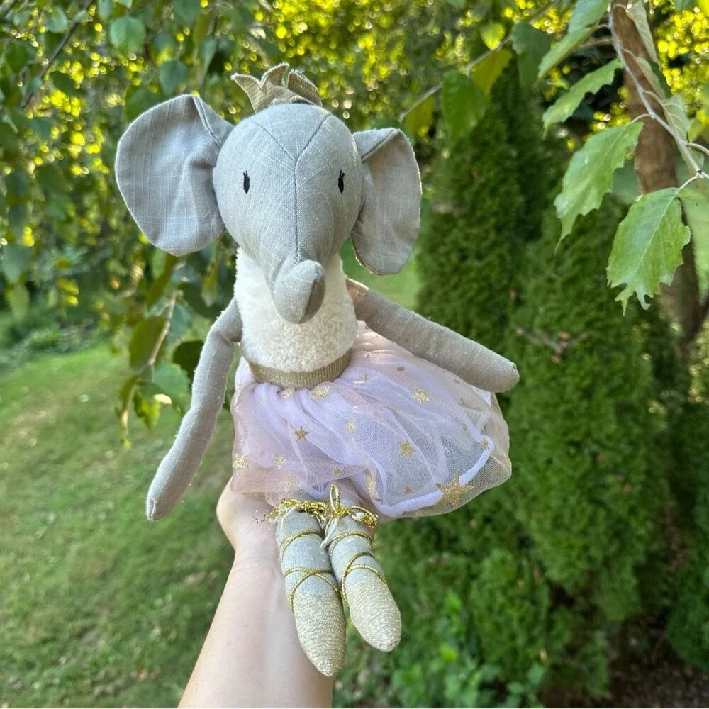 Anthropologie Eloise Elephant Ballerina Plush Toy Tutu Crown